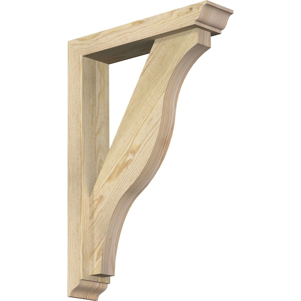 Ekena Millwork Funston Traditional Rough Sawn Bracket w/ Offset Brace, Douglas Fir, 4"W x 18"D x 26"H BKT0402X18X26FST01RDF - main